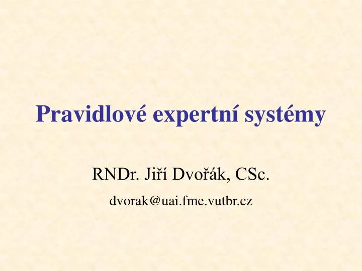 pravidlov expertn syst my