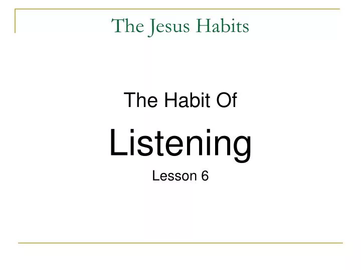 the jesus habits