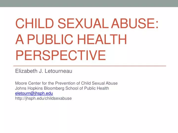 child sexual abuse a public health perspective
