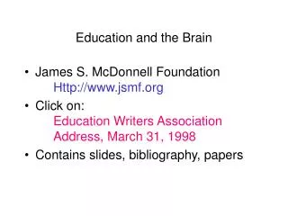 Education and the Brain