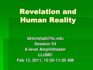 Revelation and Human Reality