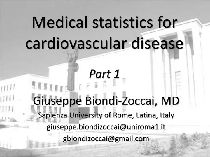 medical statistics for cardiovascular disease part 1