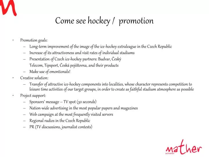 come see hockey promotion