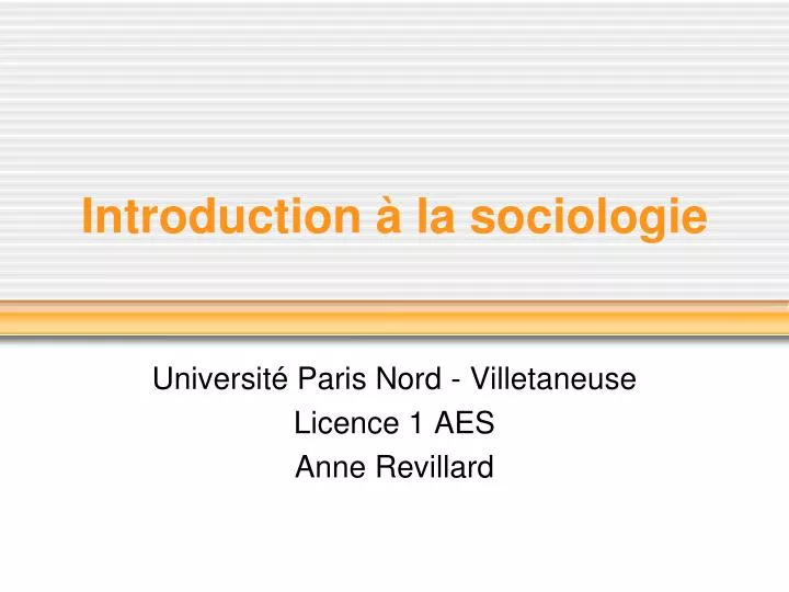 introduction la sociologie