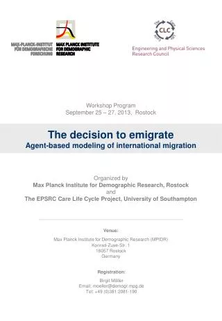 The decision to emigrate Agent-based modeling of international migration