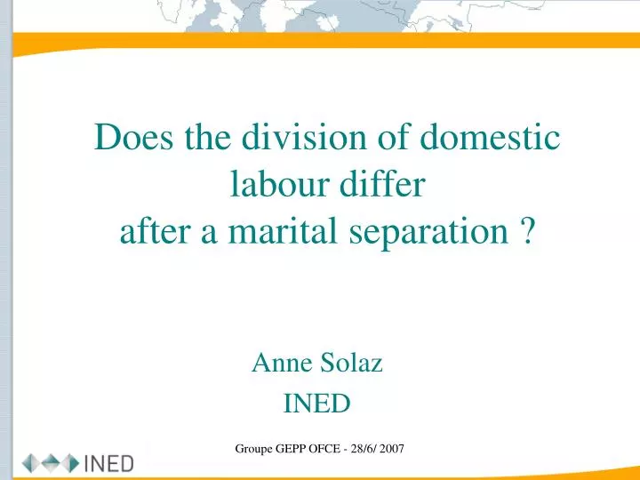 does the division of domestic labour differ after a marital separation