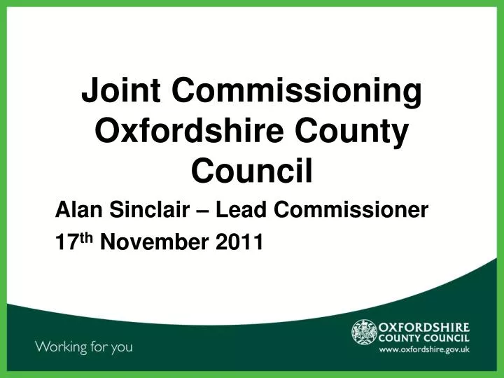 joint commissioning oxfordshire county council