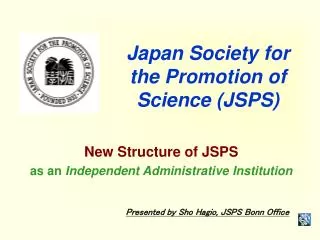 Japan Society for the Promotion of Science (JSPS)