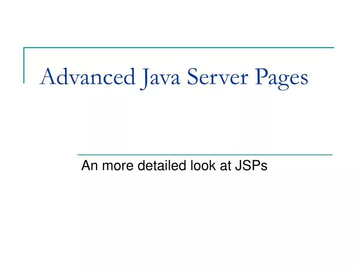 advanced java server pages