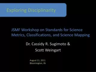 Dr. Cassidy R. Sugimoto &amp; Scott Weingart