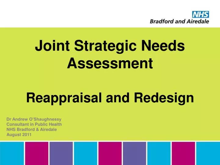 joint strategic needs assessment reappraisal and redesign