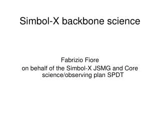Simbol-X backbone science