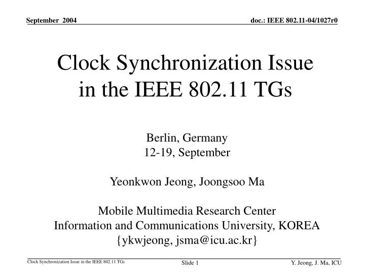 clock synchronization issue in the ieee 802 11 tgs