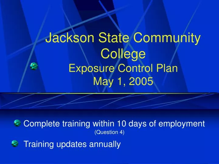 jackson state community college exposure control plan may 1 2005