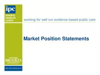 Market Position Statements