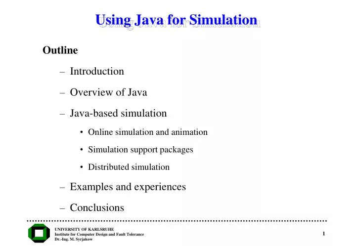 using java for simulation