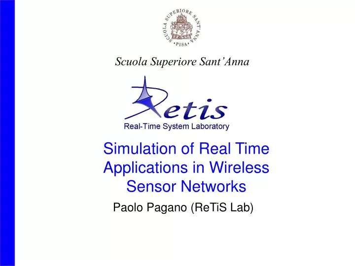 simulation of real time applications in wireless sensor networks