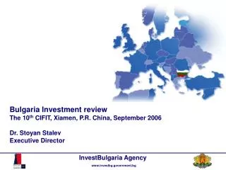 General political and economic information Investment opportunities in Bulgaria