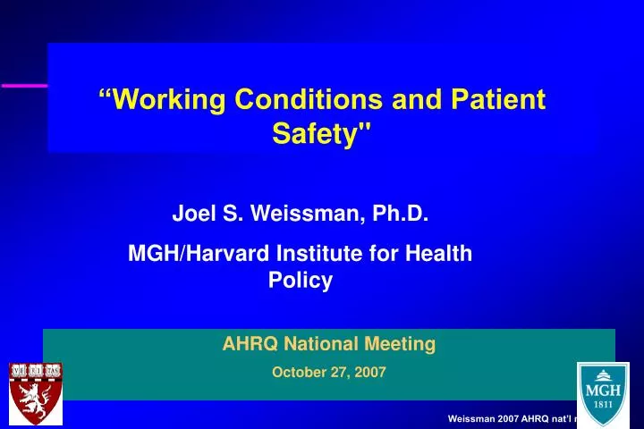 working conditions and patient safety