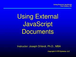 Using External JavaScript Documents