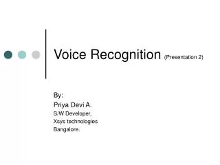 Voice Recognition (Presentation 2)