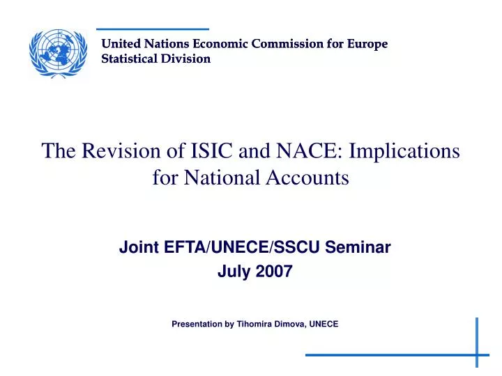 the revision of isic and nace implications for national accounts