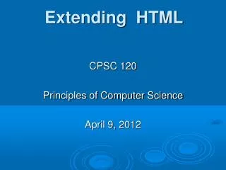 Extending HTML