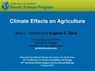 Climate Effects on Agriculture