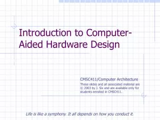 Introduction to Computer-Aided Hardware Design