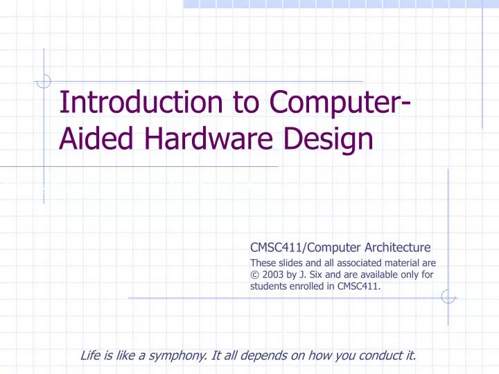 introduction to computer aided hardware design
