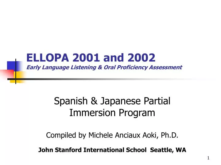ellopa 2001 and 2002 early language listening oral proficiency assessment