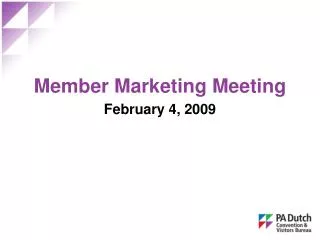 Member Marketing Meeting