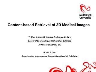Content-based Retrieval of 3D Medical Images