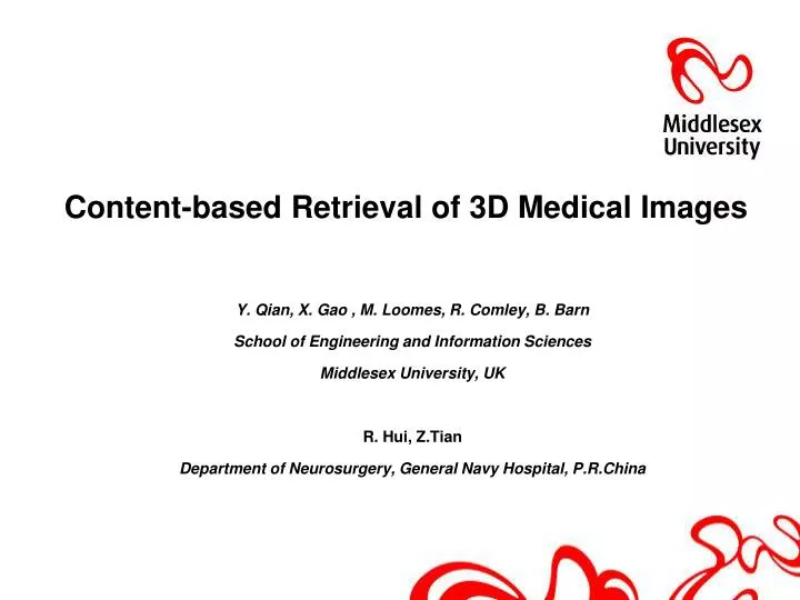 content based retrieval of 3d medical images
