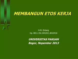 membangun etos kerja