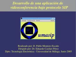 desarrollo de una aplicaci n de videoconferencia bajo protocolo sip