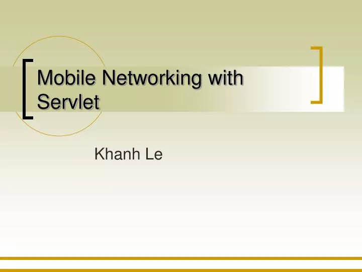 mobile networking with s ervlet
