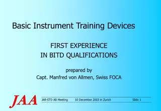 Basic Instrument Training Devices