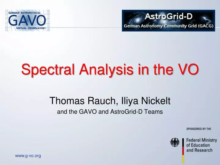 spectral analysis in the vo