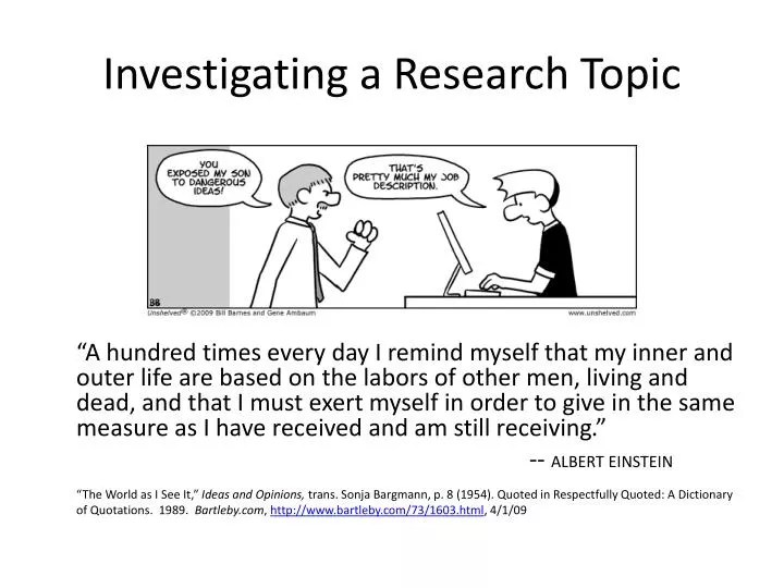investigating a research topic