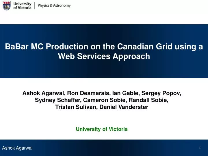 babar mc production on the canadian grid using a web services approach