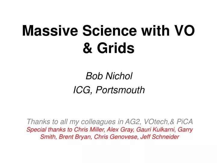 massive science with vo grids
