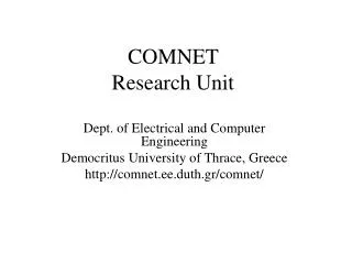 COMNET Research Unit