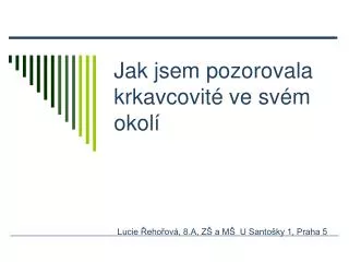 jak jsem pozorovala krkavcovit ve sv m okol