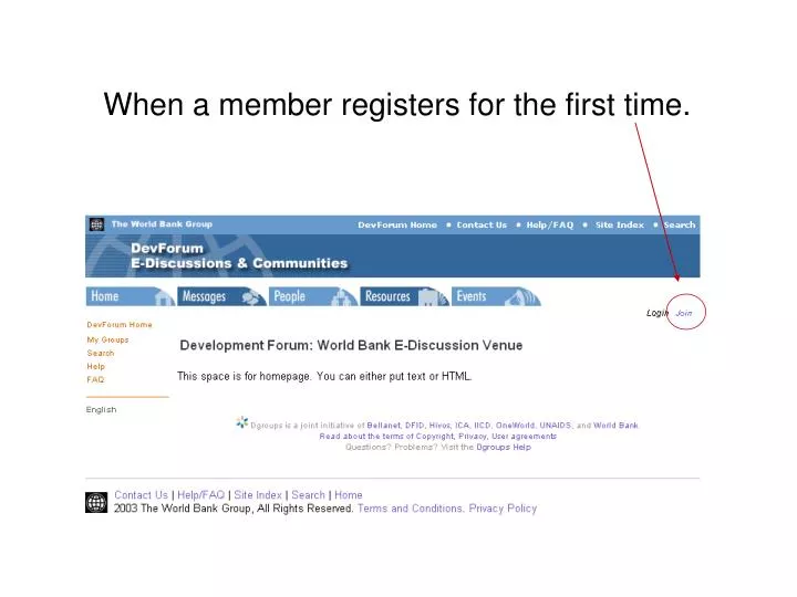 when a member registers for the first time