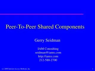 Peer-To-Peer Shared Components