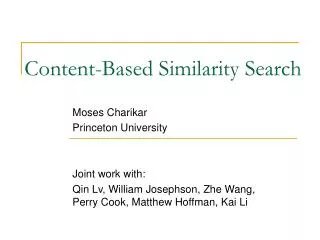 Content-Based Similarity Search