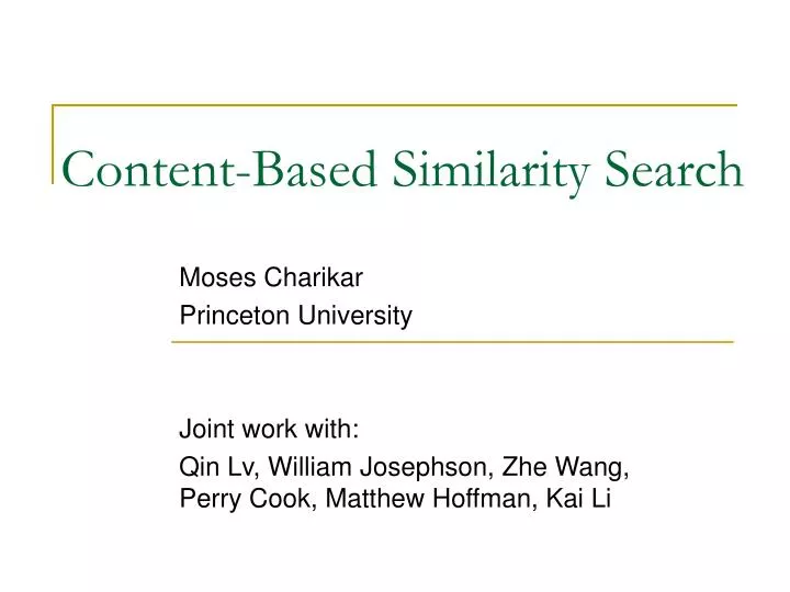 content based similarity search