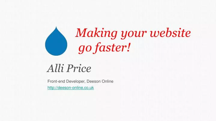 making your website go faster