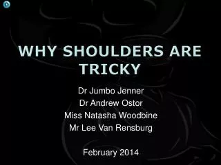 Why shoulders are tricky